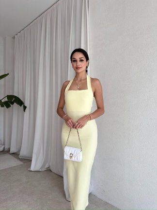 LİLİTH Elbise 8241 - Sarı - 2