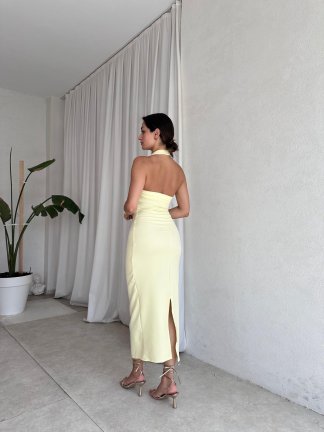 LİLİTH Elbise 8241 - Sarı - 3