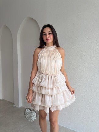 LİLOU Halter Yaka Takım 3569 - Ekru 