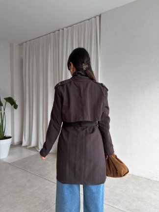 LİNA Trençkot 8835 - Acı Kahve - 4
