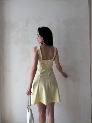 LİSMAN Mini Elbise 5086 - Sarı - 2