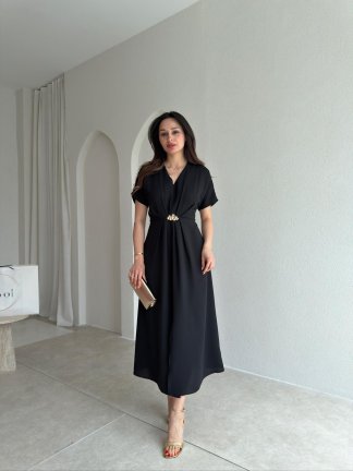  LİSTEN Midi Elbise 5511 - Siyah - 2