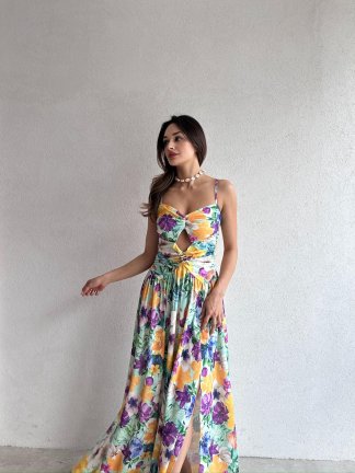 LİTROW Maxi Elbise 3331 - Yeşil - 2