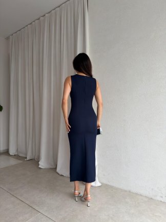 LOBBY Midi Elbise 8660 - Lacivert - 3