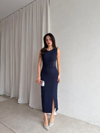 LOBBY Midi Elbise 8660 - Lacivert - 2