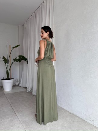 LOPEZ Maxi Elbise 8219 - Haki - 3