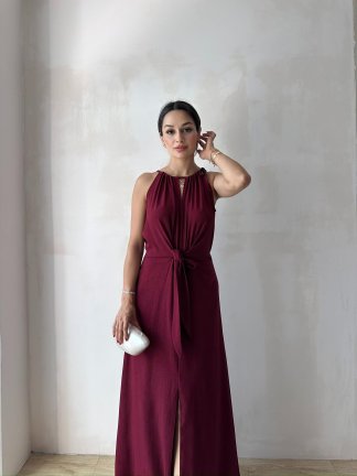 LOPEZ Maxi Elbise 8219 - Bordo - 2