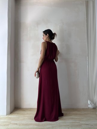 LOPEZ Maxi Elbise 8219 - Bordo - 3