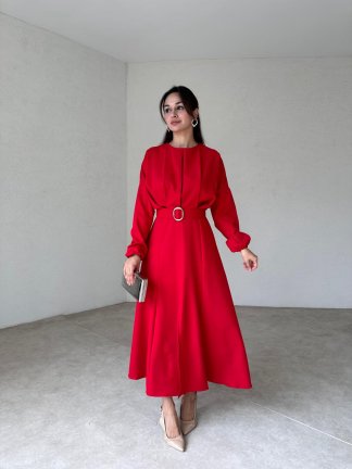 LORENZO Maxi Elbise 1017 - Kırmızı - 2