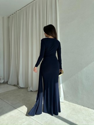 LOST Maxi Elbise 8644 - Lacivert - 5