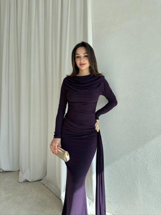 LOST Maxi Elbise 8644 - Mor - 1