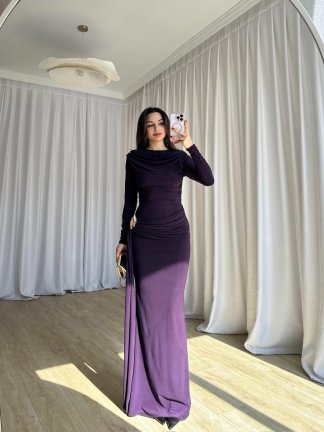 LOST Maxi Elbise 8644 - Mor - 3