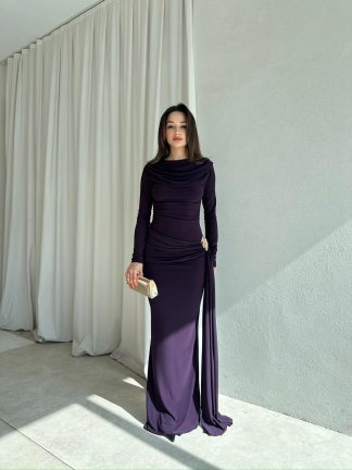 LOST Maxi Elbise 8644 - Mor - 4