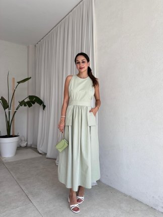 GAMORA Maxi Elbise 8239 - Mint - 3