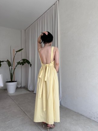 GAMORA Maxi Elbise 8239 - Sarı - 2