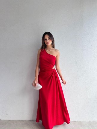 LOUNGE Maxi Elbise 9066 - Kırmızı 