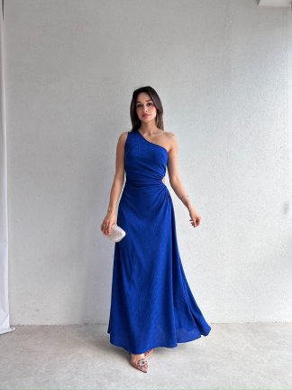 LOUNGE Maxi Elbise 9066 - Saks Mavisi - 3