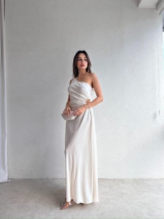 LOUNGE Maxi Elbise 9066 - Ekru - 2