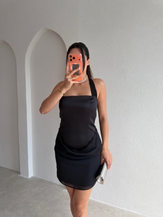 LUBA Mini Elbise 6521 - Siyah 