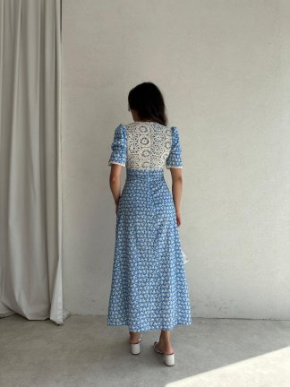 LUBOV Elbise 8551 - Mavi - 3