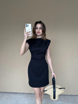 LUCENA Mini Elbise 6721 - Siyah - 3