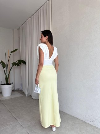 LULU Maxi Elbise 5488 - Sarı - 3