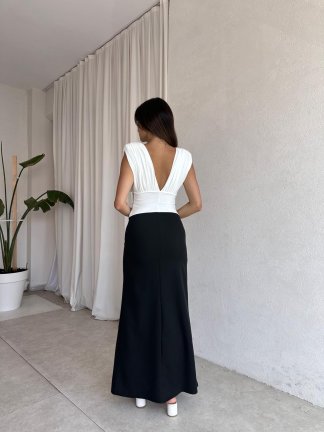 LULU Maxi Elbise 5488 - Siyah - 3