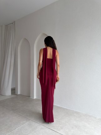 LUMERO Maxi Elbise 3693 - Bordo - 3