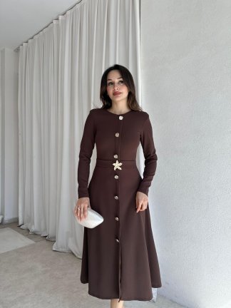 LURE Elbise 8499 - Acı Kahve - 2