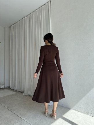 LURE Elbise 8499 - Acı Kahve - 3
