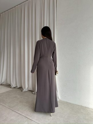 LUXE Maxi Elbise 8588 - Haki - 5