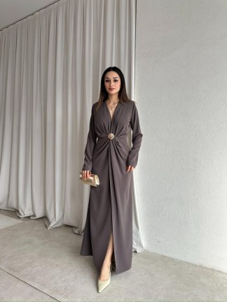 LUXE Maxi Elbise 8588 - Haki 