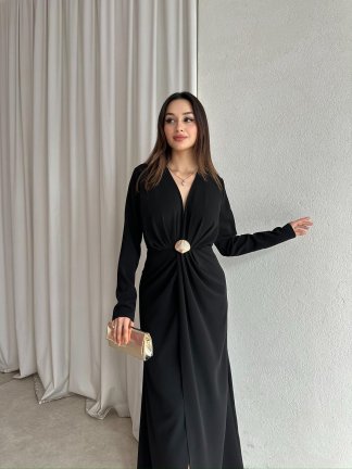 LUXE Maxi Elbise 8588 - Siyah 