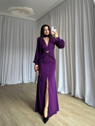 LUXORA Maxi Elbise 8243 - Mor 