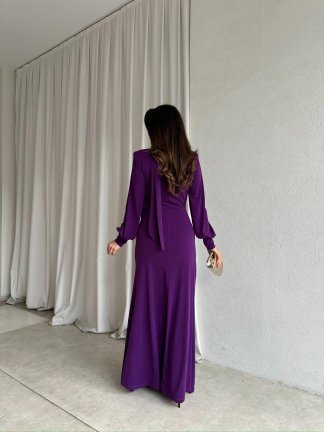 LUXORA Maxi Elbise 8243 - Mor - 4