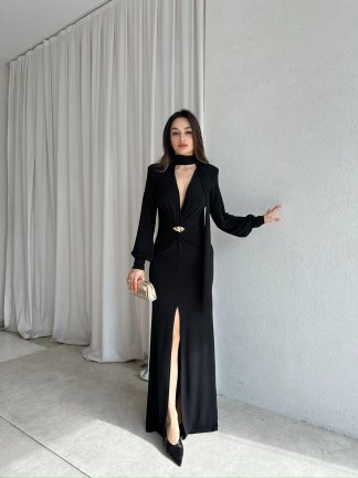 LUXORA Maxi Elbise 8243 - Siyah - 3