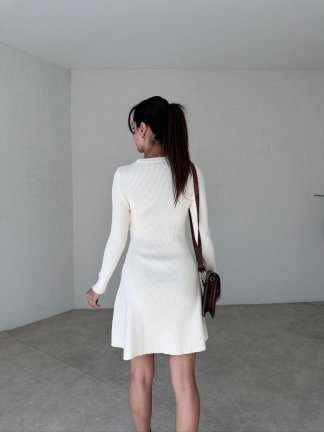 MADERNA Mini Elbise 4446 - Ekru - 4