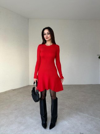 MADERNA Mini Elbise 4446 - Kırmızı - 2