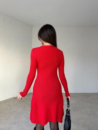 MADERNA Mini Elbise 4446 - Kırmızı - 3