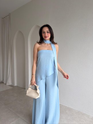 MAESTRO Fularlı Takım 9079 - Bebe Mavisi - 2