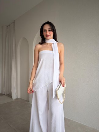 MAESTRO Fularlı Takım 9079 - Beyaz - 2