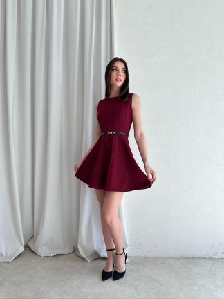 MAGENTA Mini Elbise 5040 - Bordo - 2