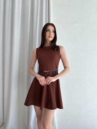 MAGENTA Mini Elbise 5040 - Acı Kahve - 1