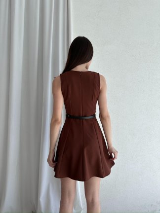 MAGENTA Mini Elbise 5040 - Acı Kahve - 3