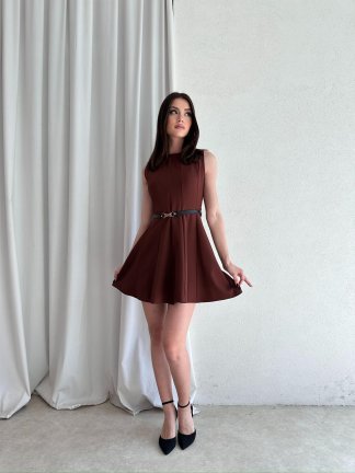 MAGENTA Mini Elbise 5040 - Acı Kahve - 2