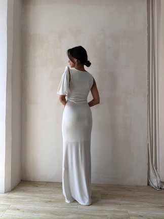 MAGNUS Maxi Elbise 2923 - Beyaz - 4