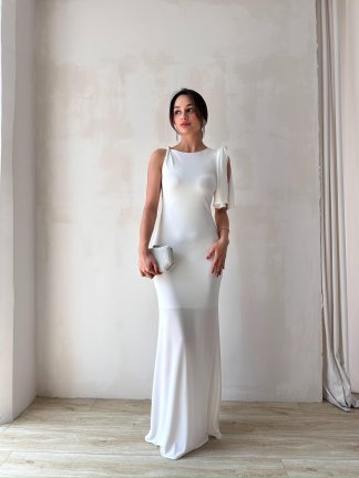 MAGNUS Maxi Elbise 2923 - Beyaz - 3