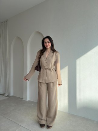 MAİN Çizgili Takım 8330 - Vizon - 2