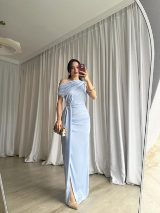 MAJA Maxi Elbise 8910 - Bebe Mavi - 3