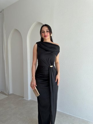 MAJA Maxi Elbise 8910 - Siyah - 2